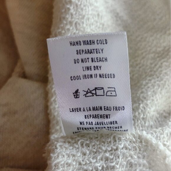 Everleigh Tonal Stripe French Terry Sweatshirt Oatmeal Stripe Women Size… - Picture 7 of 9